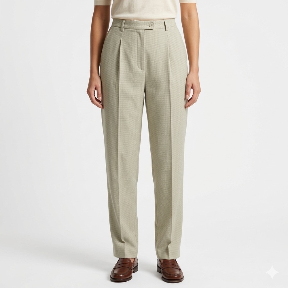 Pendleton Petite Wool Skirt in Light Sage Green Plaid